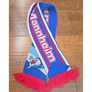 Vintage Adler Mannheim German Hockey Team Scarf Let's Get Ready To Rumble